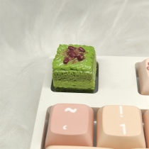 1pc Matcha Honey Bean Cake Artisan Clay Food Keycaps ESC MX for Mechanical Gaming Keyboard